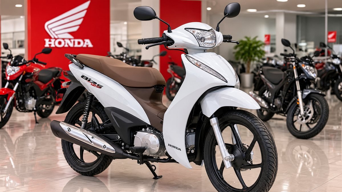 Honda Biz 125 branca 0km em showroom